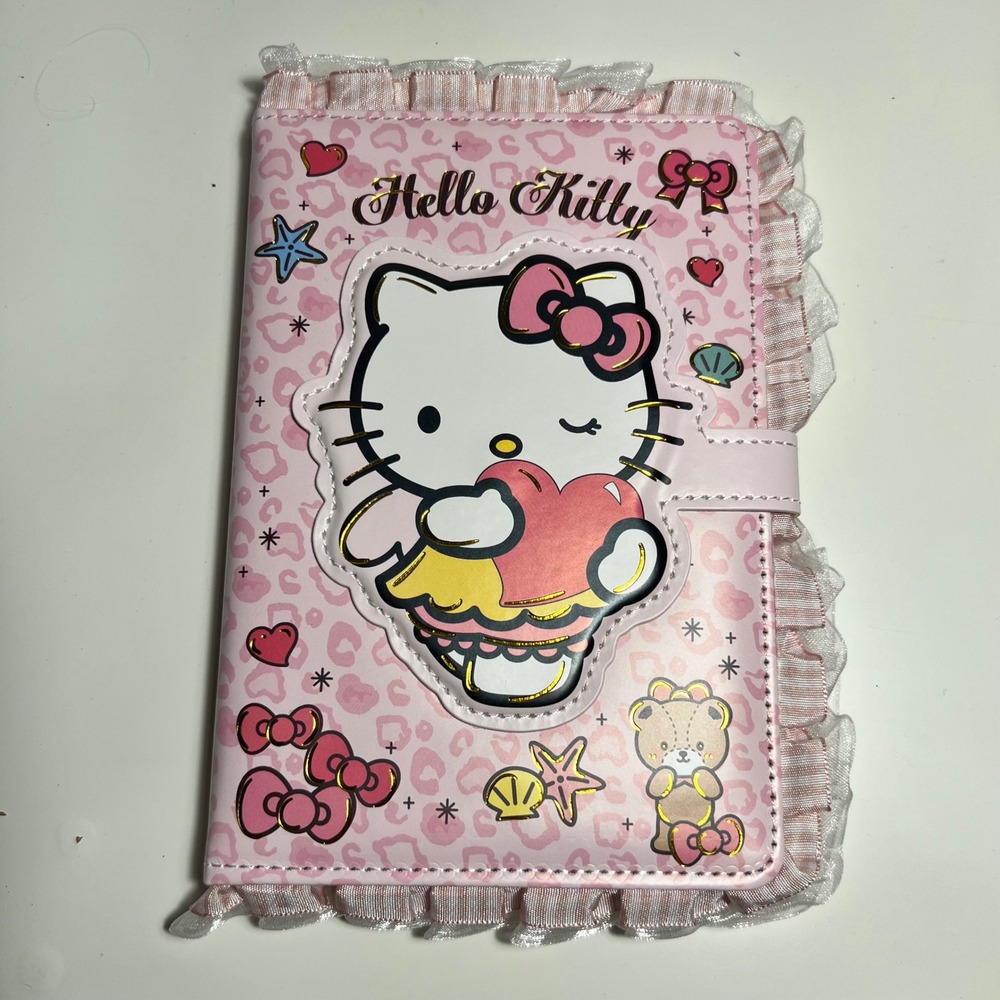 Sanrio Hello Kitty Planner Pink Leopard Print Ruffle Kawaii Journal BPU-006